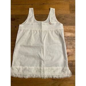Miss B size 5 toddler girl tank top light lace floral white vintage